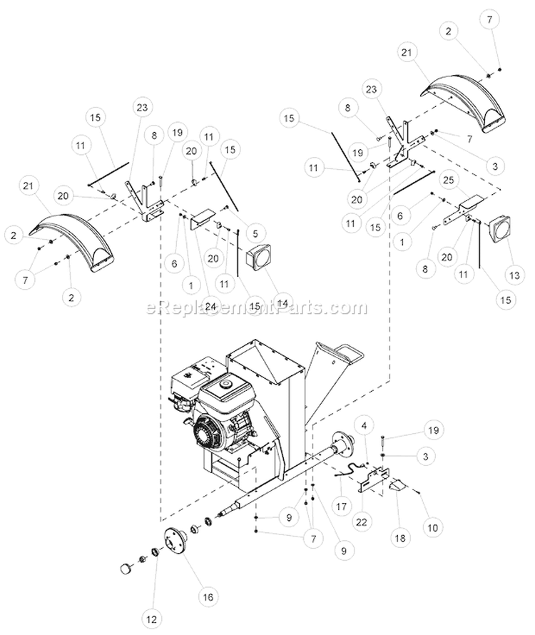 Fender,áTowableáModels Diagram and Parts List for SC3270T  Bear Cat Chipper Shredder